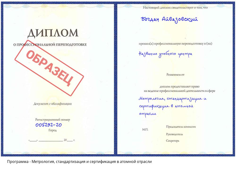 Метрология, стандартизация и сертификация в атомной отрасли Чехов